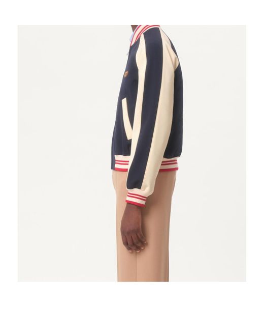 Valentino Blue Vlogo Patch Zip-Up Jacket for men