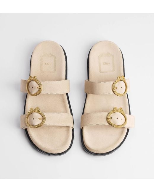Dior Metallic Mule Medaillon Buckle