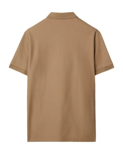 Burberry Brown Polo Shirt With Lapel Short Sleeve for men