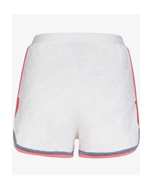 Fendi White Allover Logo Knitted Shorts