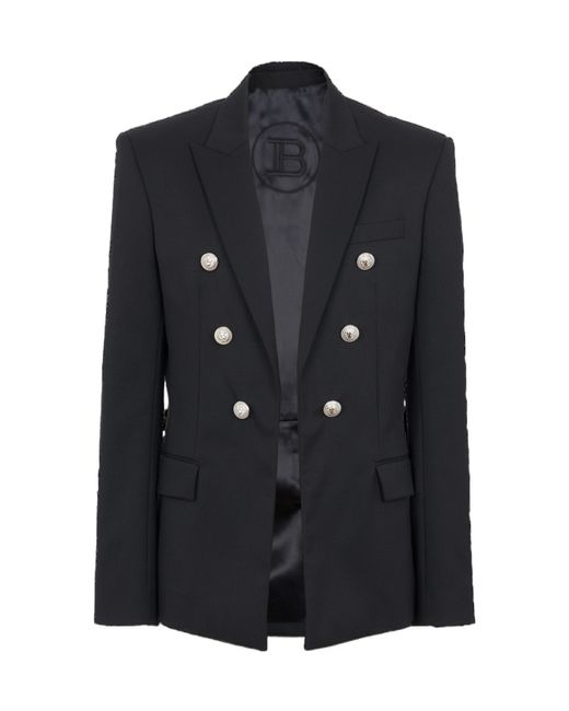 Balmain Blue Single Breasted Tailored Blazer for men