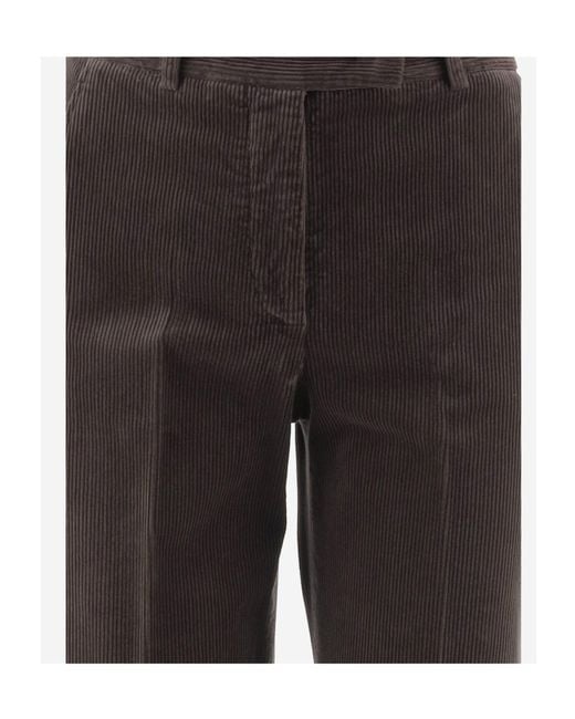 Ql2 Gray Teodora Corduroy Wide-Leg Pants