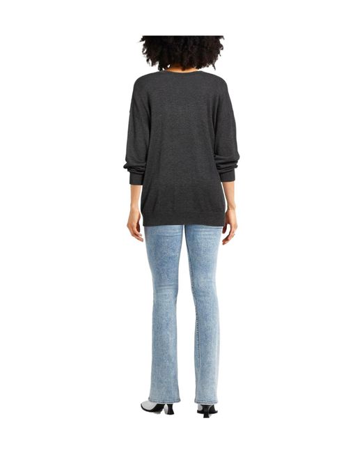 Isabel Marant Black Solid Color Wool V-Neck Knit Sweater