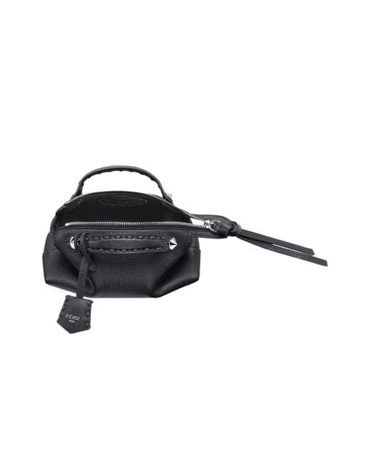 Fendi Black By The Way Soft Selleria Mini Shoulder Bag