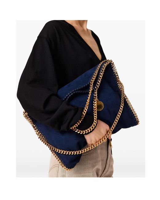 Stella McCartney Blue Falabella Chain-Trim Tote Bag