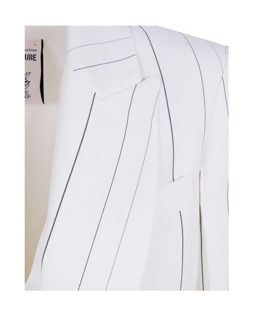 Semicouture White Long-Sleeved Suit Jacket