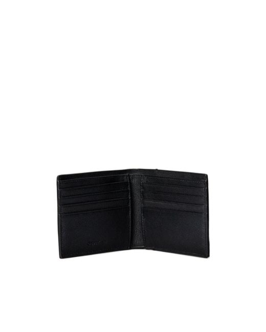 Calvin Klein Black Embossed Emblem Leather Billfold Wallet for men