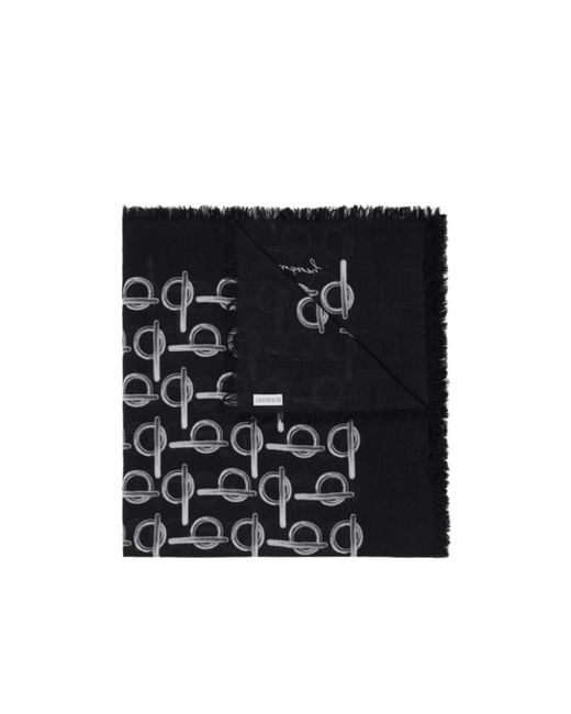 Burberry Black Skinny Reversible B Wool Scarf for men