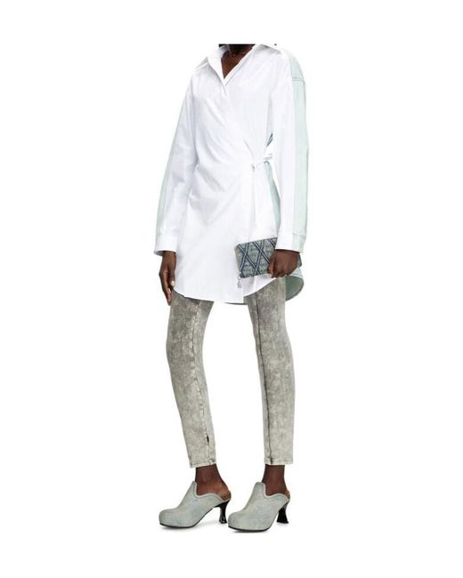 DIESEL White D-Elphi-Den Wrap Shirt Dress