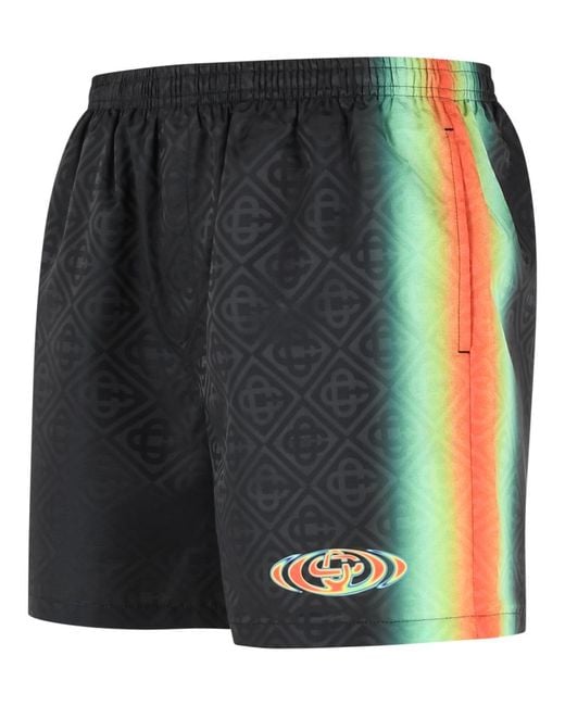 Casablanca Black Heat Map Monogram Swim Shorts for men