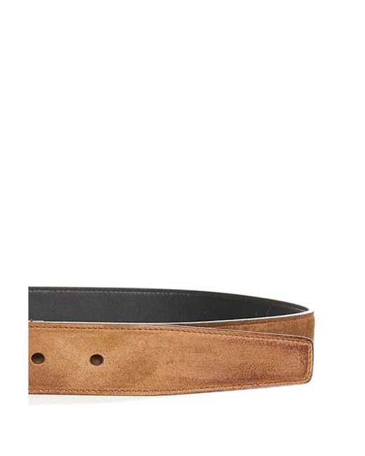Saint Laurent White Logo Plaque Belt for men