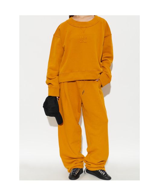 DSquared² Orange Logo-Embossed Drawstring Track Pants