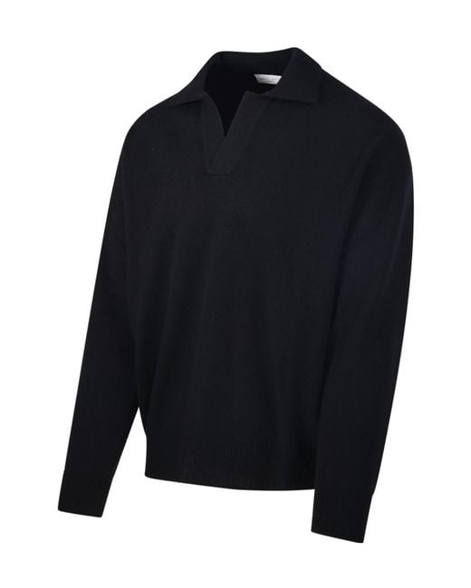 Roberto Collina Blue Ribbed Skipper Polo Shirt for men