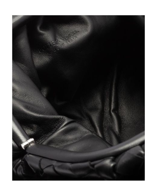 Bottega Veneta Black Interwoven-Design Clutch Bag