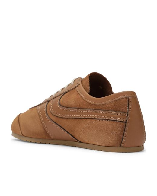 Dries Van Noten Brown Flat-Soled Sneakers