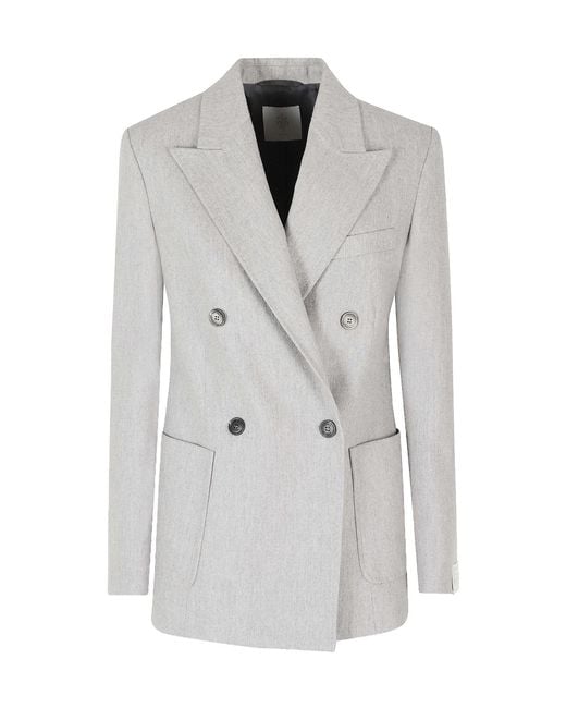 Eleventy Gray Double-Breasted Suit Jacket