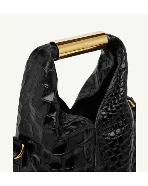 MM6 by Maison Margiela Black Japanese Embossed Small Shoulder Bag
