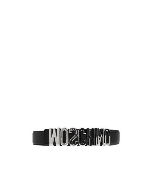 Moschino White Logo Belt for men