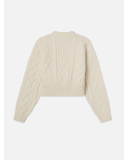 FRAME White Long-Sleeved Knitted Cardigan