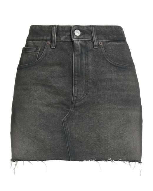 MM6 by Maison Margiela Gray Colored Washed Denim Pencil Skirt