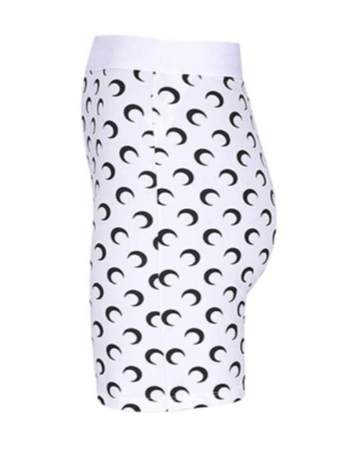 MARINE SERRE White Crescent Printed Mini Shorts