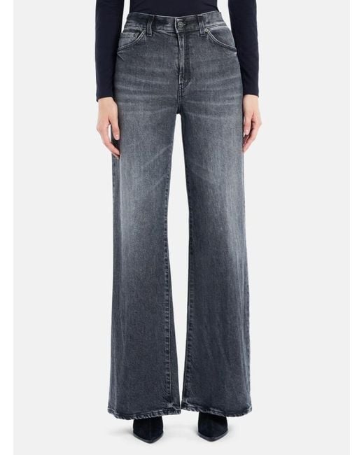 Dondup Blue Amber Wide-Leg Jeans
