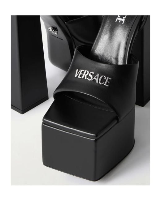 Versace Black Platform Sandals