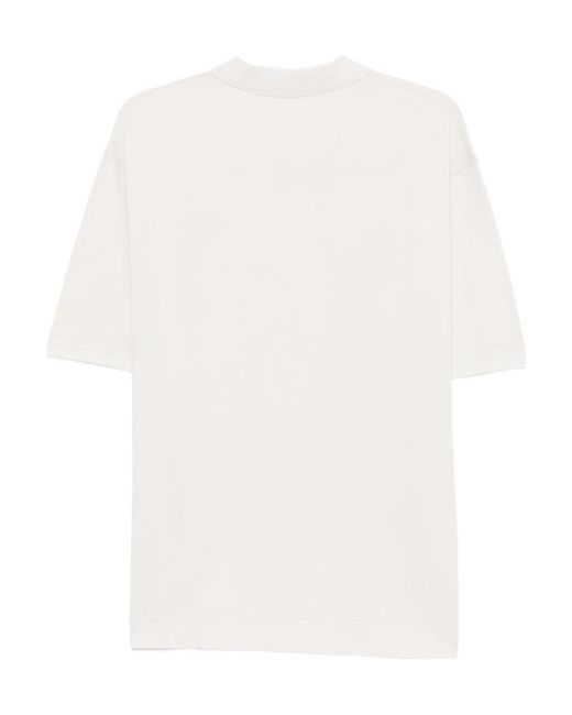 Acne White Short-Sleeved Polo Shirt for men