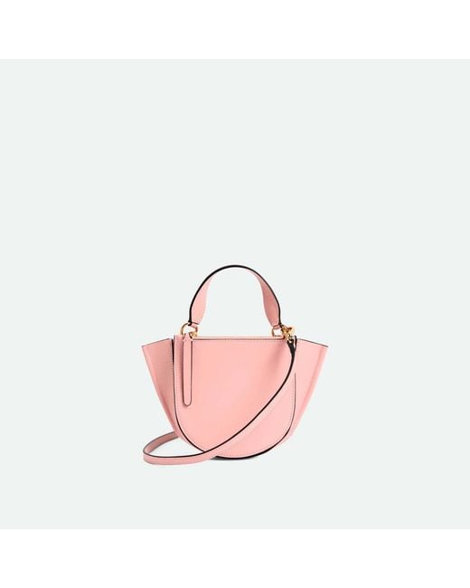 Wandler Pink Hortensia Piccola Handle Leather Tote Bag