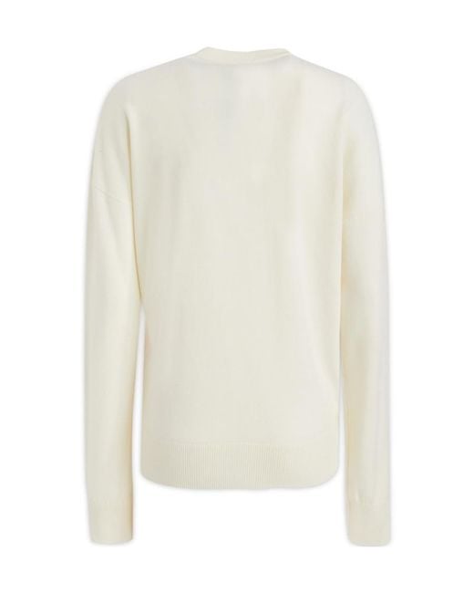 J.W. Anderson White Jw Anderson Logo Intarsia Knit Crenweck Jumper