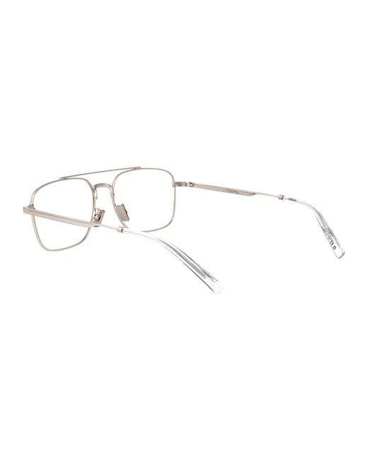 Dior White Full-Rimmed Plano Lenses for men