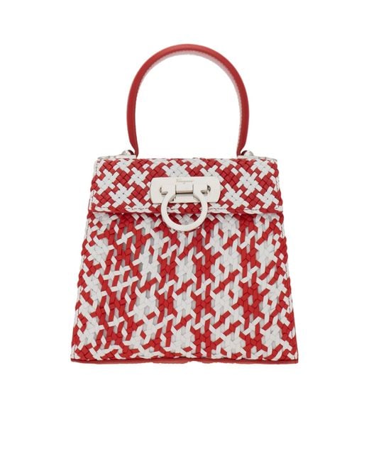 Ferragamo Red Iconic Top Handle (S)