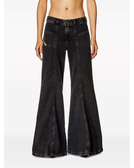 DIESEL Black D-Akii Low-Rise Bootcut Jeans