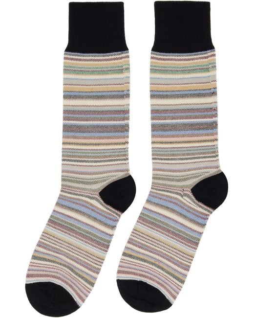 Paul Smith Black Three Pairs Of Signaure Mid-Calf Socks for men