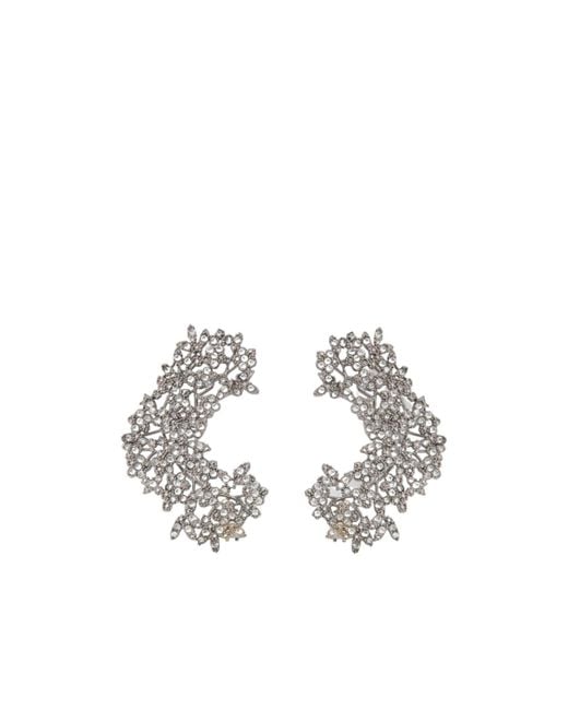 Jil Sander White Embellished Earrings