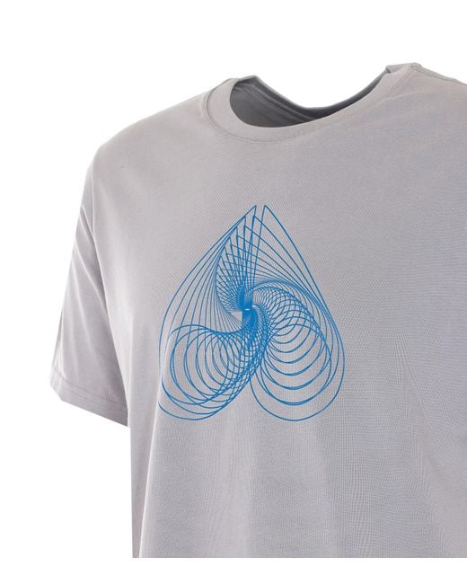 Moose Knuckles Gray Graphic Printed Crewneck T-Shirt for men