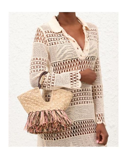 Zimmermann Natural Goldentime Small Fringe Tote