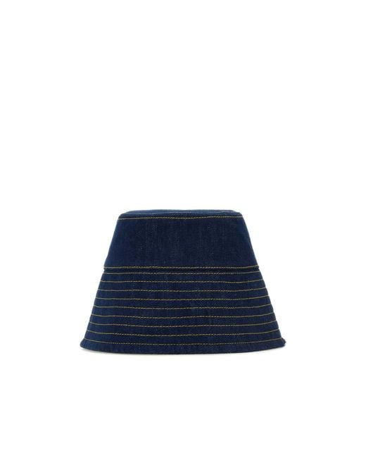 Patou Blue Embroidered Bucket Hat