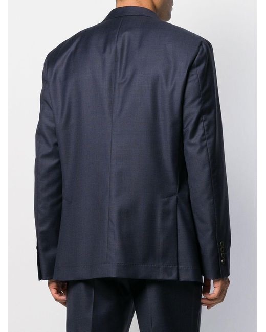 Brunello Cucinelli Blue Single-Breasted Virgin-Wool Blazer for men