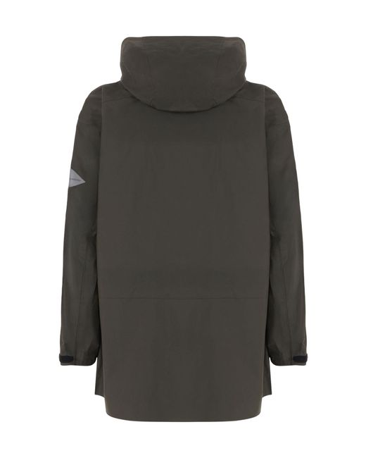 And Wander Gray Hooded Zip-Pocket Coat for men