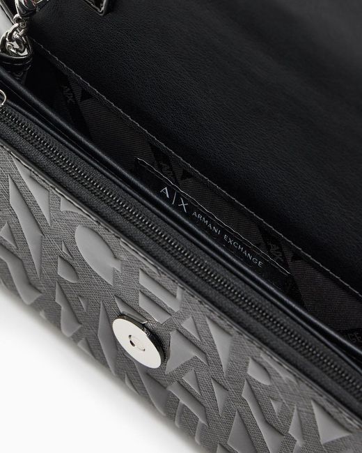 ARMANI EXCHANGE Gray Mini Embossed Clutch Bag