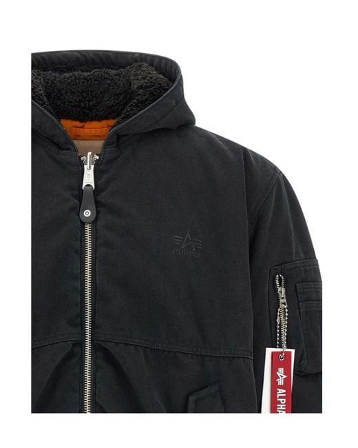 Purple Brand Black Alpha Industries X Reversible Bomber Jacket for men