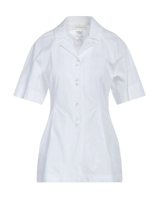 Sportmax White Solid Color Short-Sleeve Shirt