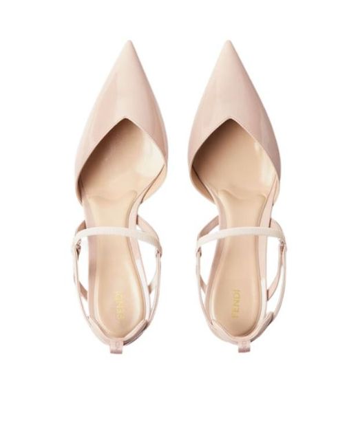 Fendi Pink Very Colibri Nude Patent Leather Medium-Heeled Slingbacks