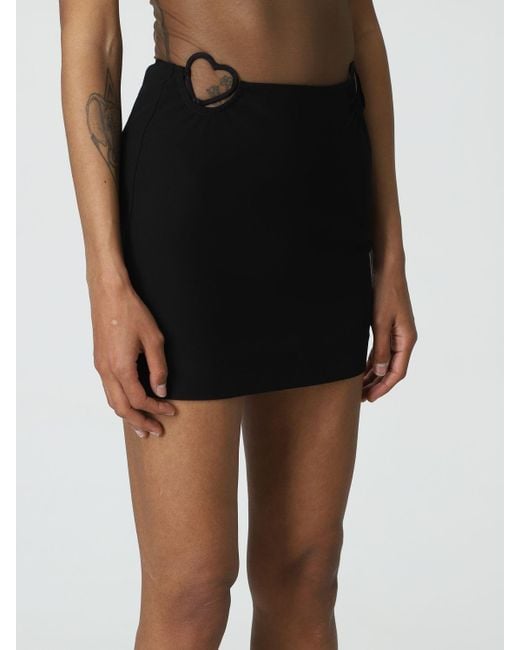 Nensi Dojaka Black Heart Cut-Out Detailed Zipped Mini Skirt