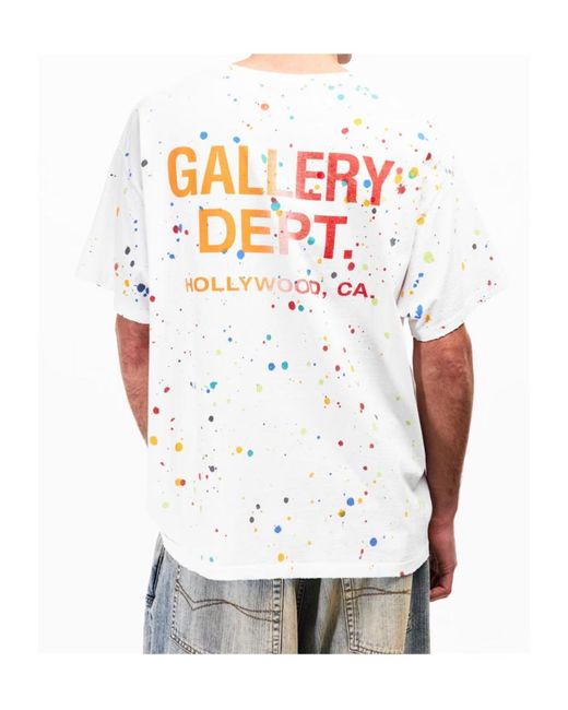 GALLERY DEPT. White Logo Short-Sleeved T-Shirt for men