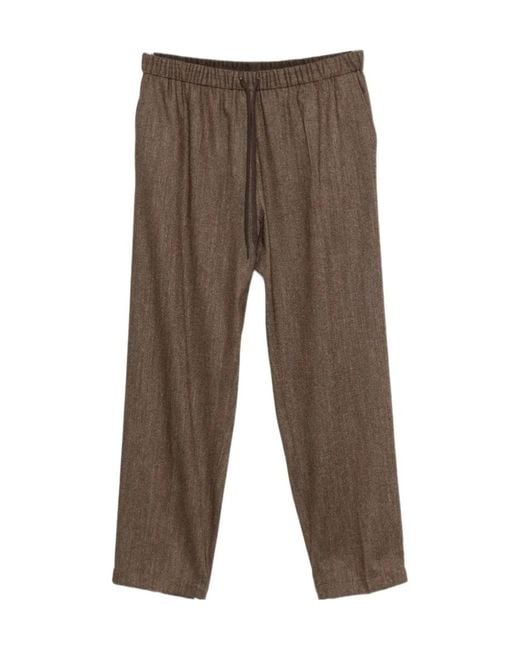 MM6 by Maison Margiela Brown Drawstring-Waist Trousers for men