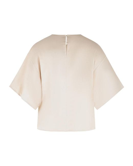 Jonathan Simkhai White Satin-Finish Short-Sleeve Top