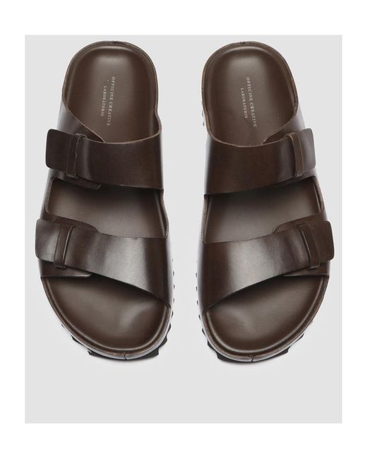 Officine Creative Black Round-Headed Sandals for men