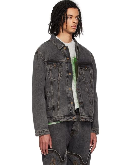 Y. Project Gray Wire Long-Sleeved Denim Jacket for men